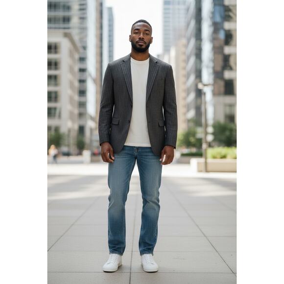 Brooks Brothers Men’s 1818 Regent Gray Pinstripe Wool Blazer 42L - Picture 4 of 11